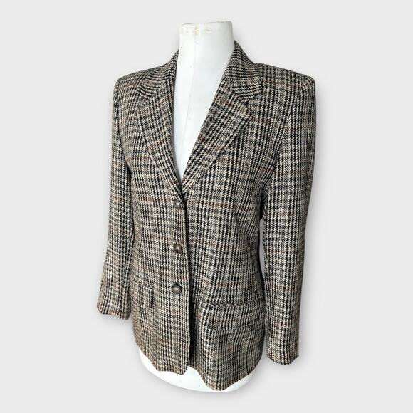 Vintage Austin Reed Houndstooth Wool Blazer Women's sz 8 Preppy Academia Classy - Picture 1 of 10